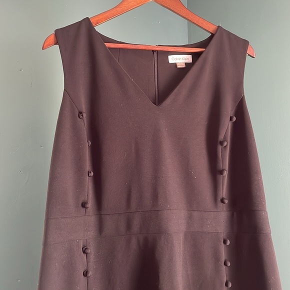 Calvin  Black Sleeveless Dress black button details down front - Picture 5 of 5